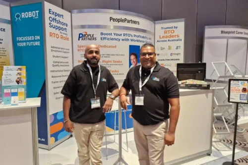 workforce re-engineering experts at the PeoplePartners booth