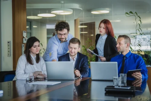 employees working together
