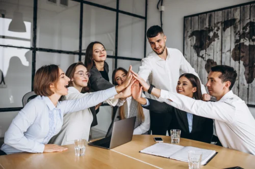 team working together hands together