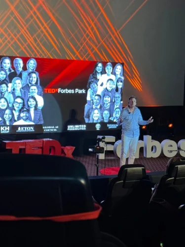 Reuben Brennan at TEDx stage