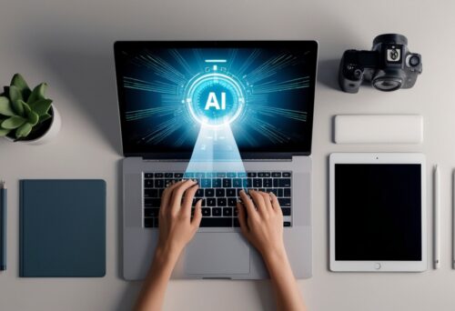 Working With AI on Laptop