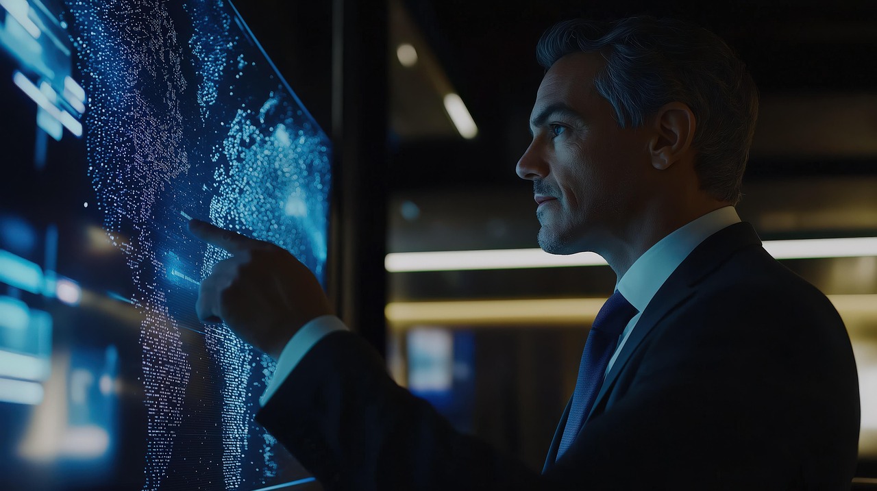 analyzing data on a digital screen using AI powered insights