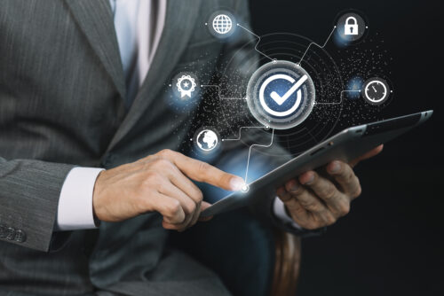 Compliance Breakdown Diagram on a Tablet