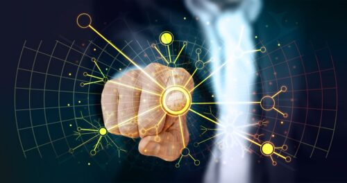 Human and AI working together through connected digital network