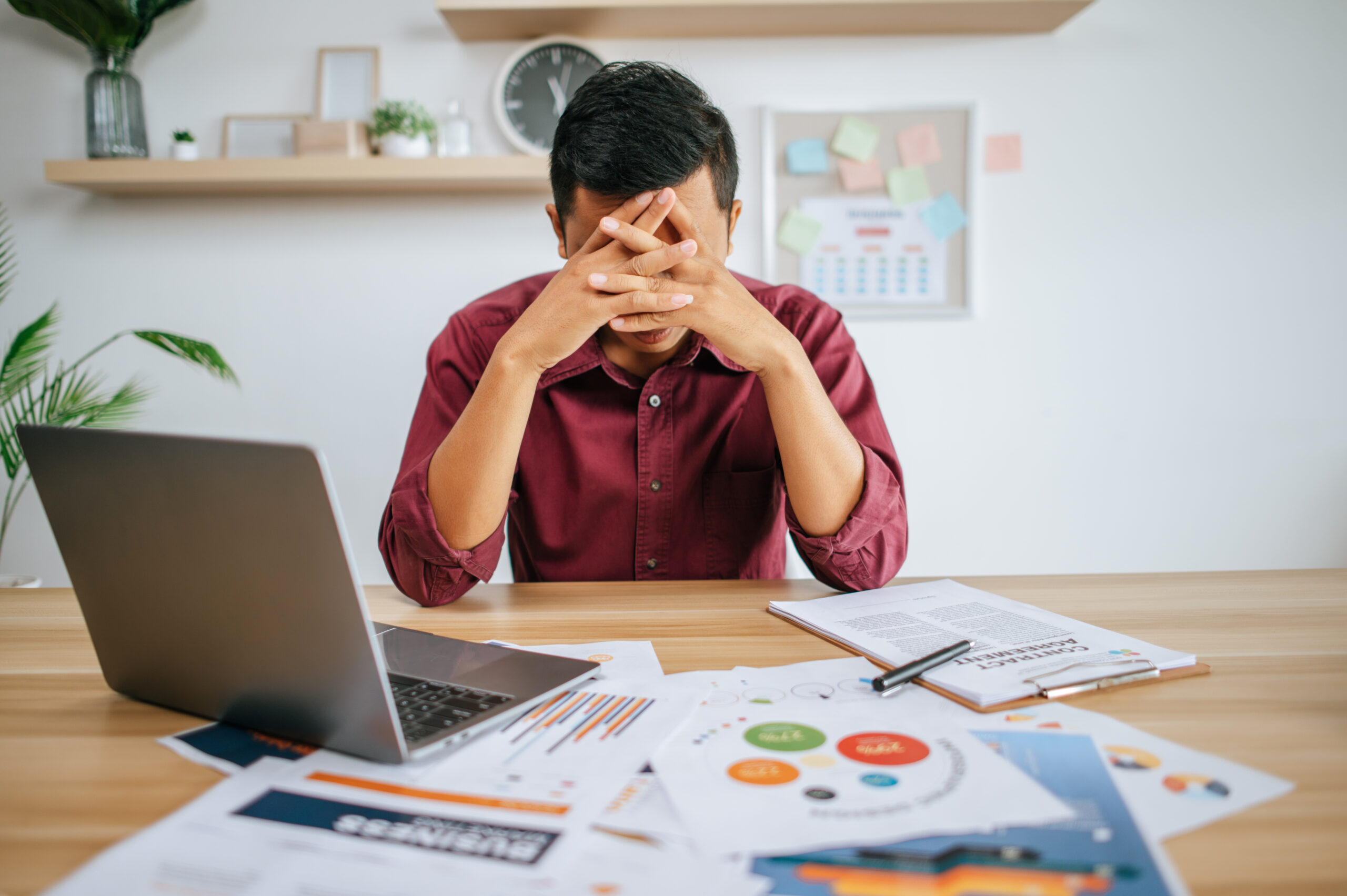 Professional stressed with work