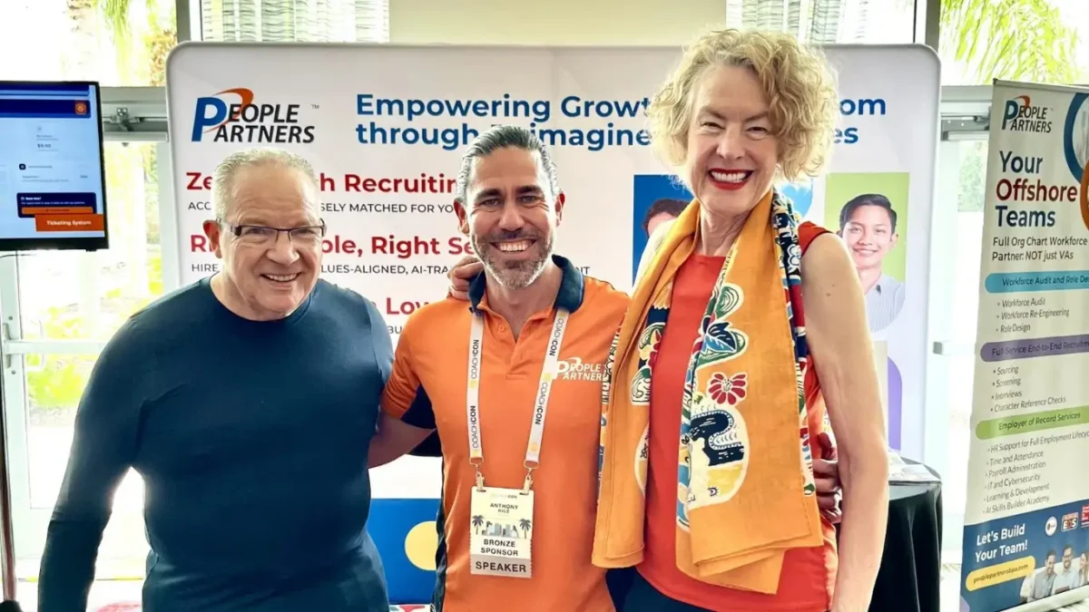 Anthony Rice with Strategic Coach at PeoplePartners CoachCon 2026 booth.