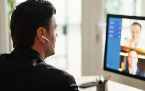 Founder speaking with offshore staffing consultant about role design before hiring