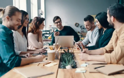 Insurance agency in the US meeting