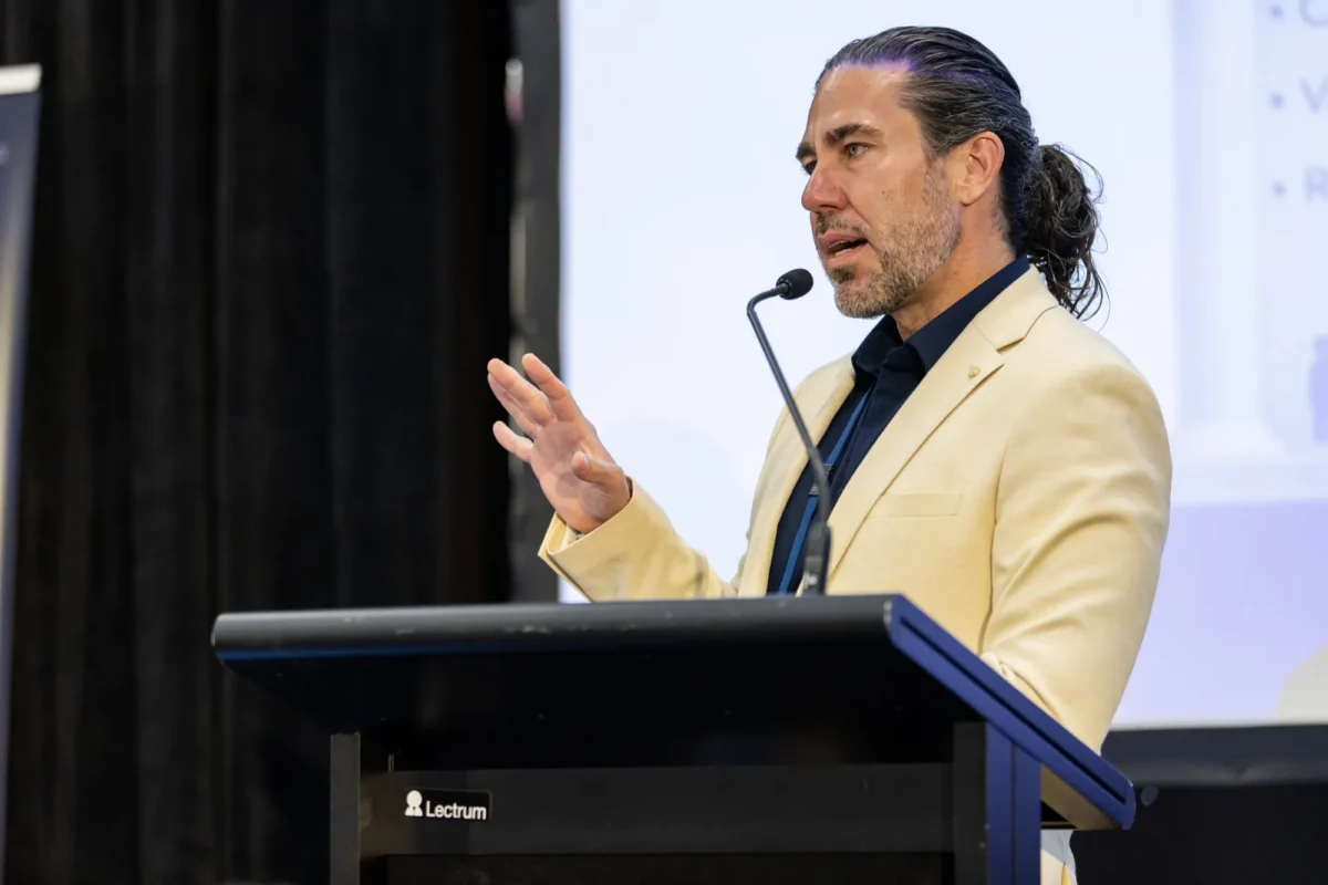 Anthony Rice speaking at ITENZ 2026 conference