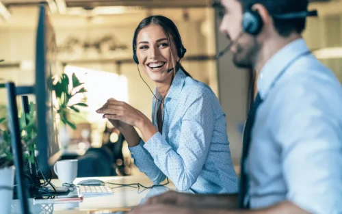 Customer Support Agents having a conversation