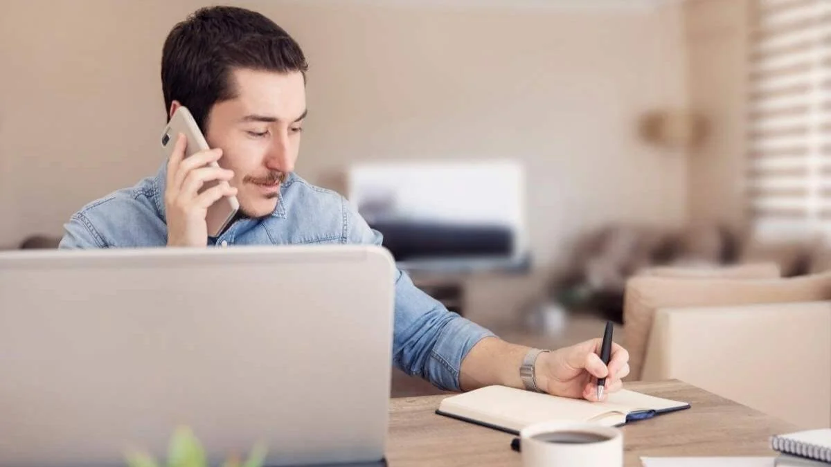 person engaged in remote work
