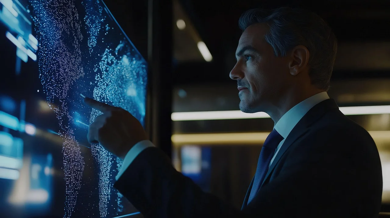analyzing data on a digital screen using AI powered insights
