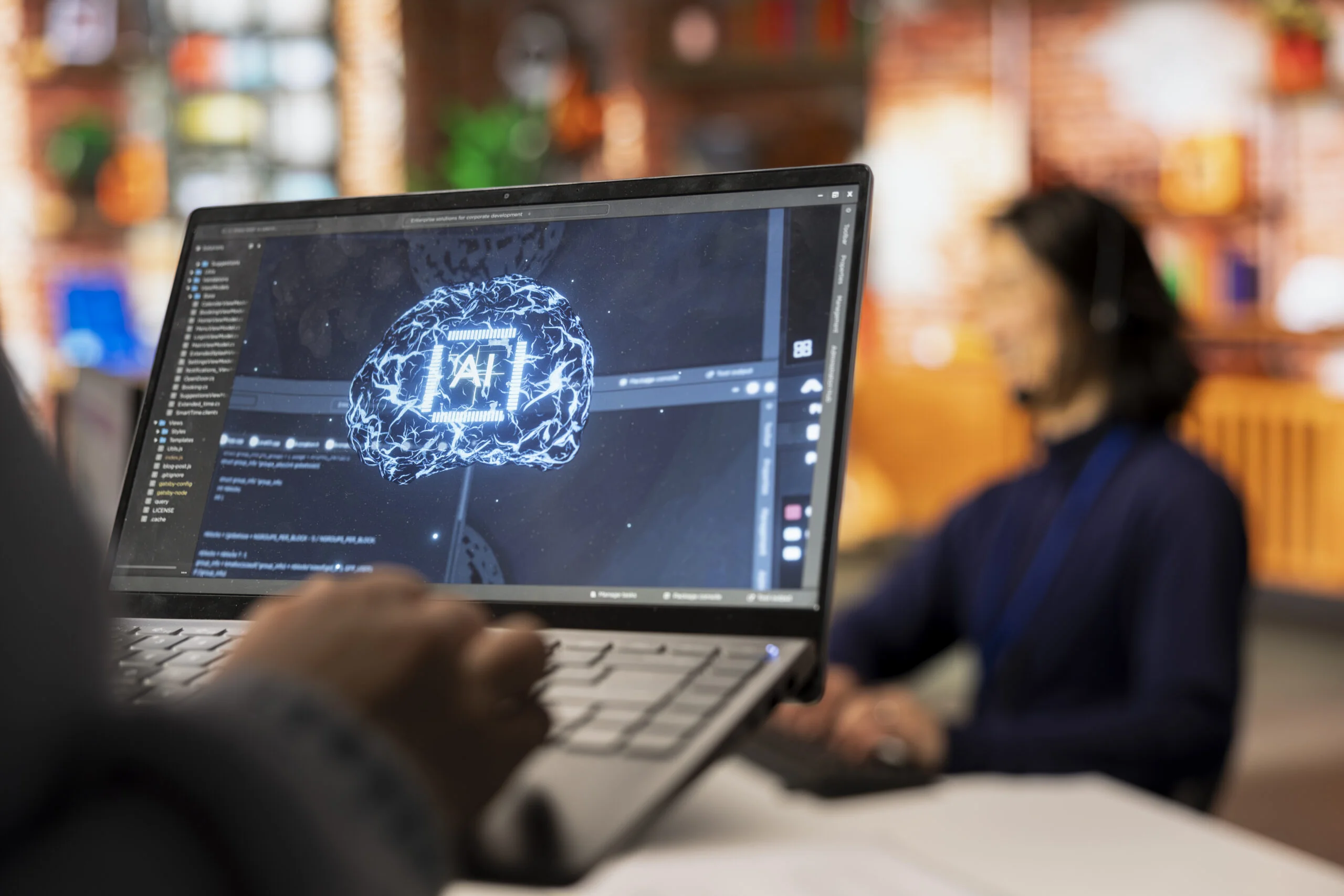 Human with working with AI Tool