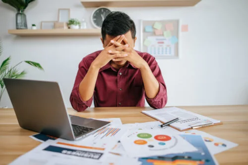 Professional stressed with work