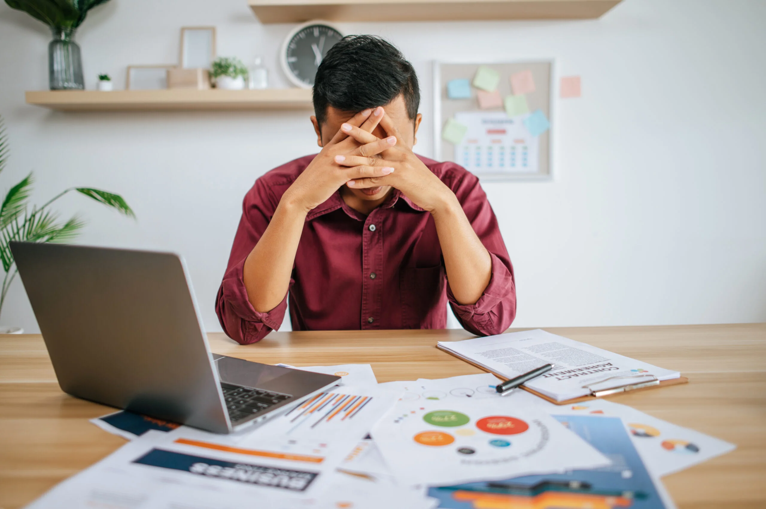 Professional stressed with work