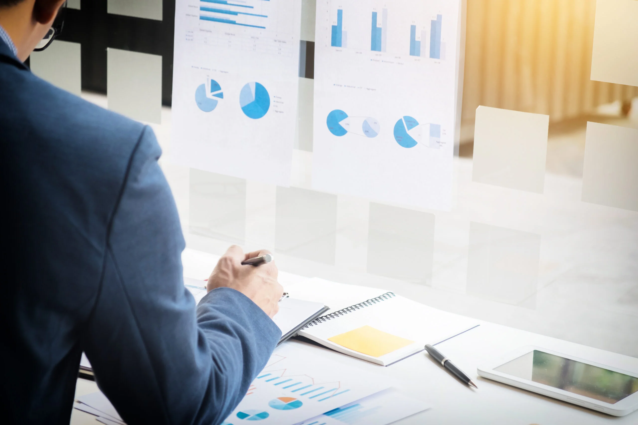 Man working with Key Performance Indicator