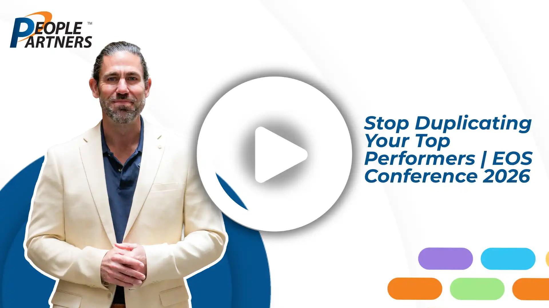 Anthony Rice of PeoplePartners discussing why businesses should stop duplicating top performers at EOS Conference 2026.